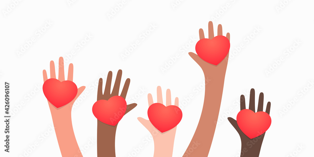 Obraz premium Heart in hands. Love concept, illustration