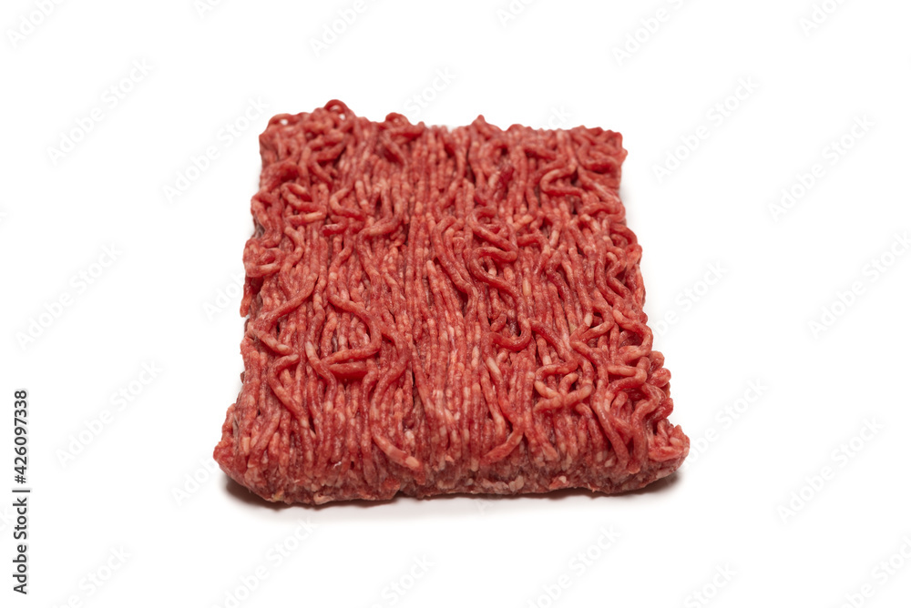 Obraz premium Chopped meat background. Top view.