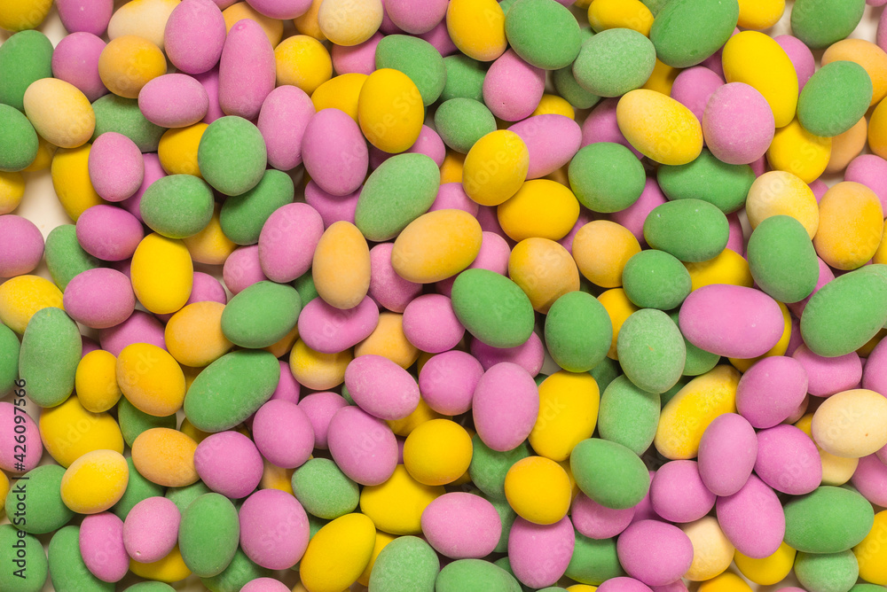 Group of colorful peanuts in glaze. Group of colorful peanuts in glaze.