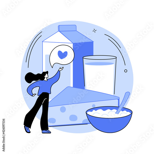 Dairy products abstract concept vector illustration.