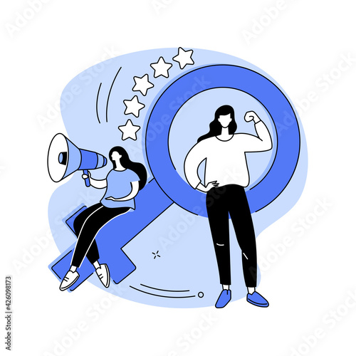 Feminism abstract concept vector illustration.