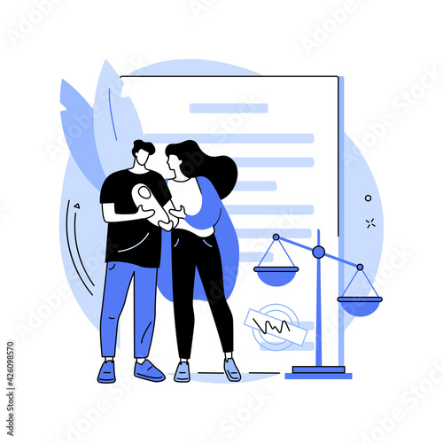 Adoption of a child abstract concept vector illustration.