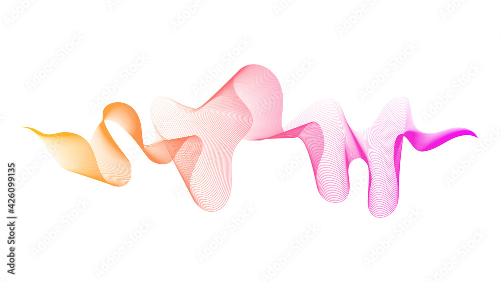 Abstract backdrop with colorful wave gradient lines