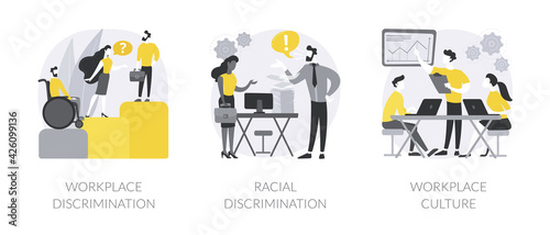 Workplace culture abstract concept vector illustrations.