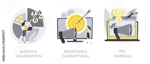 Digital ad campaign abstract concept vector illustrations.