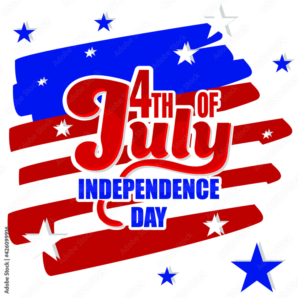 Text July 4th. Vector inscription Text July 4th. Vector inscription