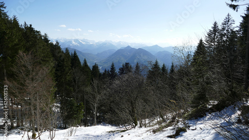 Mountain hiking tour to Seekarkreuz mountain, Bavaria, Germany
