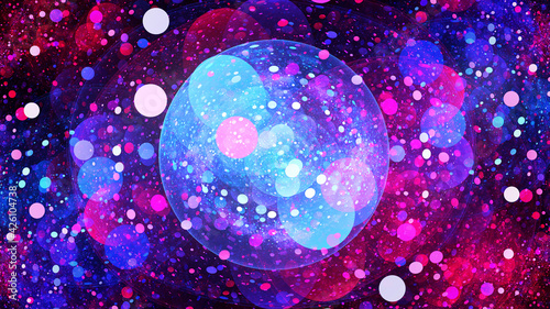 Colorful multiverse bubbles in space photo