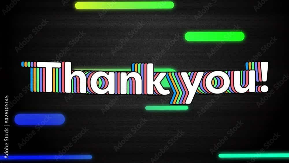 Digital animation of thank you against moving green shapes on black background Digital animation of thank you against moving green shapes on black background