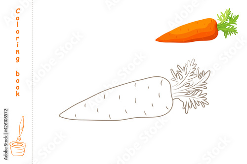 Coloring book carrot with example