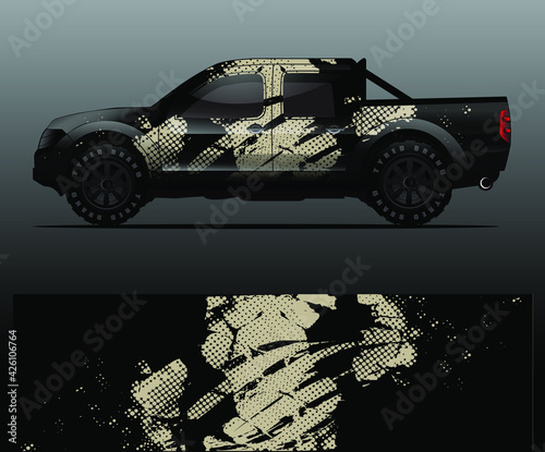 Truck decal graphic wrap vector, abstract background