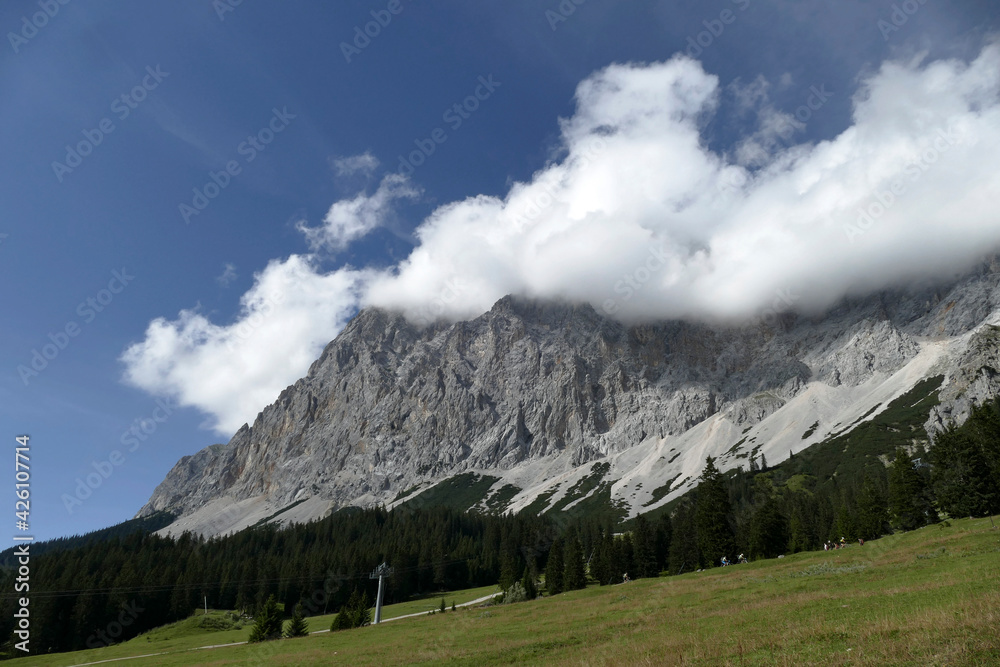 Zugspitze mountain view in Tyrol, Austria