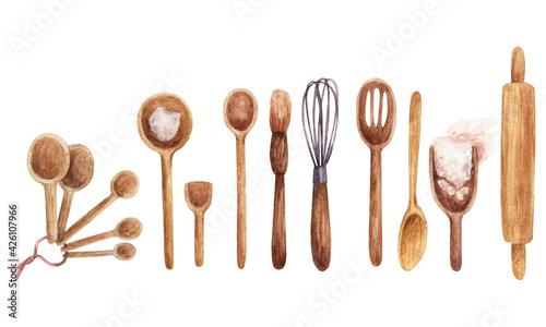 Kitchen appliances with watercolors