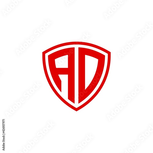 Free Download initial Letter AD with Shield frame line element - GFXLoad
