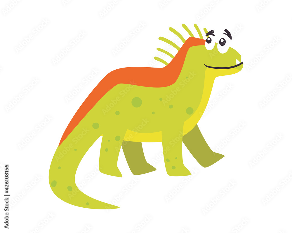 Naklejka premium green dinosaur cartoon