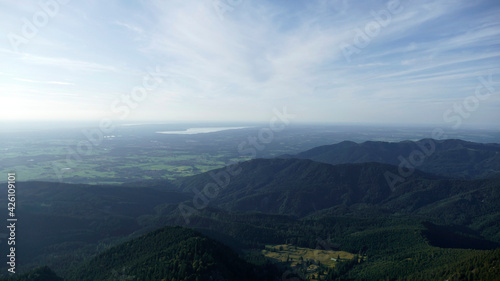 Mountain panorama Benediktenwand mountain tour in Bavaria, Germany