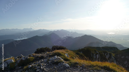 Mountain panorama Benediktenwand mountain tour in Bavaria, Germany © BirgitKorber