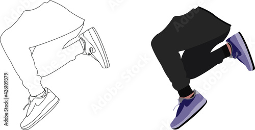 lower limbs legs in the jump