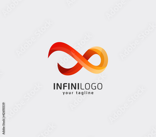 abstract colorful infinity logo design template