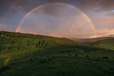 A rainbow over a field