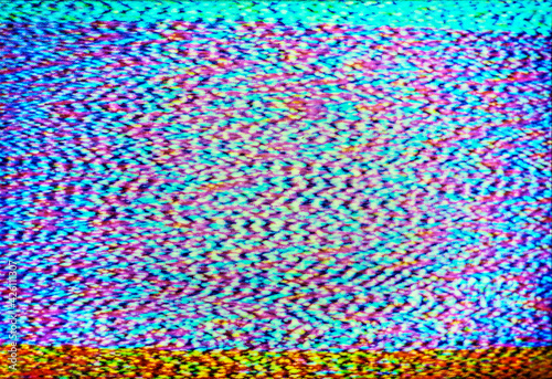 Close-up of television static photo