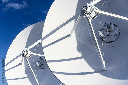 United States, New Mexico, Socorro, Close-up of radio telescopes at Karl G. Jansky Very Large Array photo