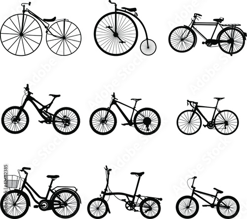 Bicycle Silhouette isolated on white background