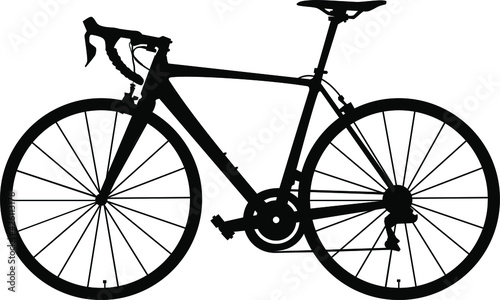 Road bike Silhouette isolated on white background