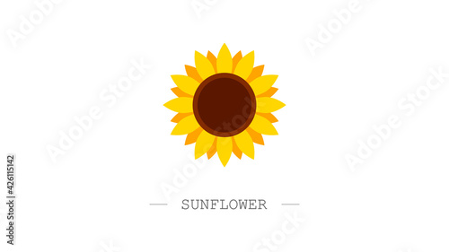 Sunflower logo. Agribusiness emblem. Vector illustration