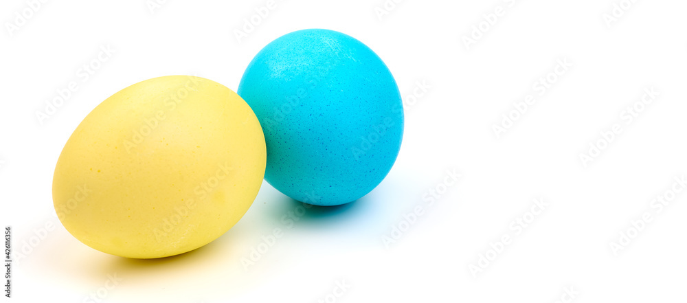 Colorful easter eggs, isolated on white background. Copy space. Colorful easter eggs, isolated on white background. Copy space.