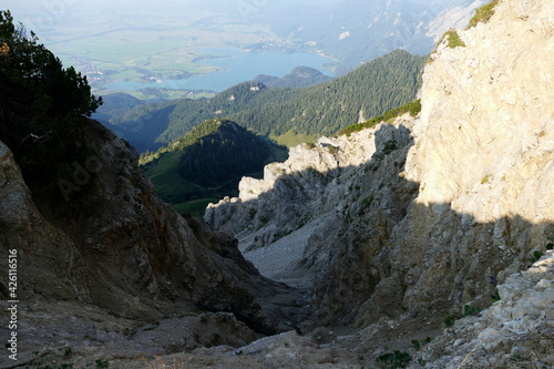 Obraz na płótnie Kochelsee lake from Herzogstand mountain in Bavaria, Germany w salonie