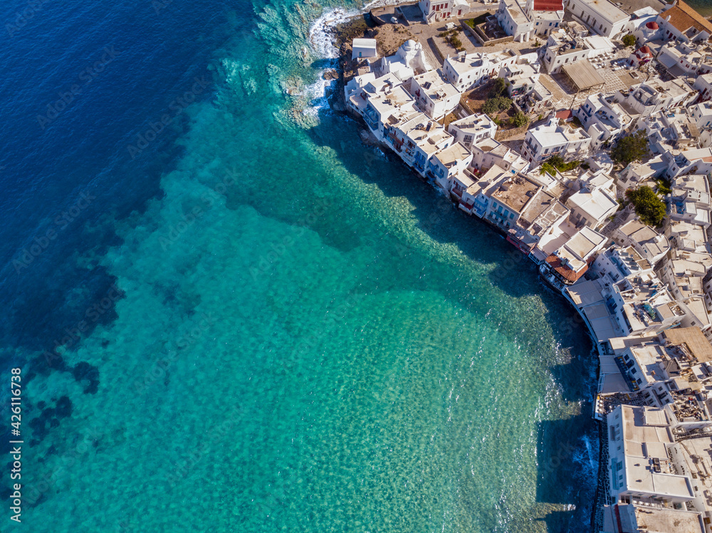 Aerial view of Mykonos