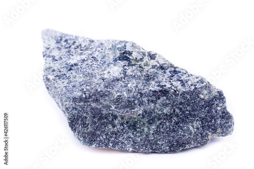 Macro mineral stone Dumortierite on white background