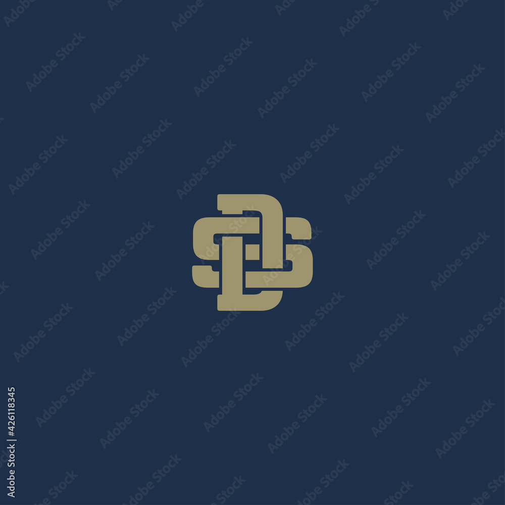 Initial monogram DS, SD, D and S logo design with minimalist style. Vector logo template Initial monogram DS, SD, D and S logo design with minimalist style. Vector logo template
