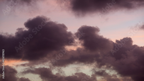 Clouds at sunset, weather concept