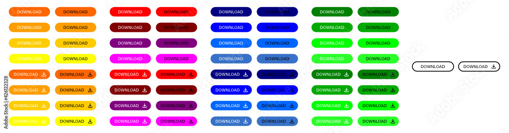 Sammlung von Downloadbutton in verschiedenen Farben inkl. schwarz-weiß Sammlung von Downloadbutton in verschiedenen Farben inkl. schwarz-weiß