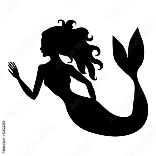 Silhouette of mermaid