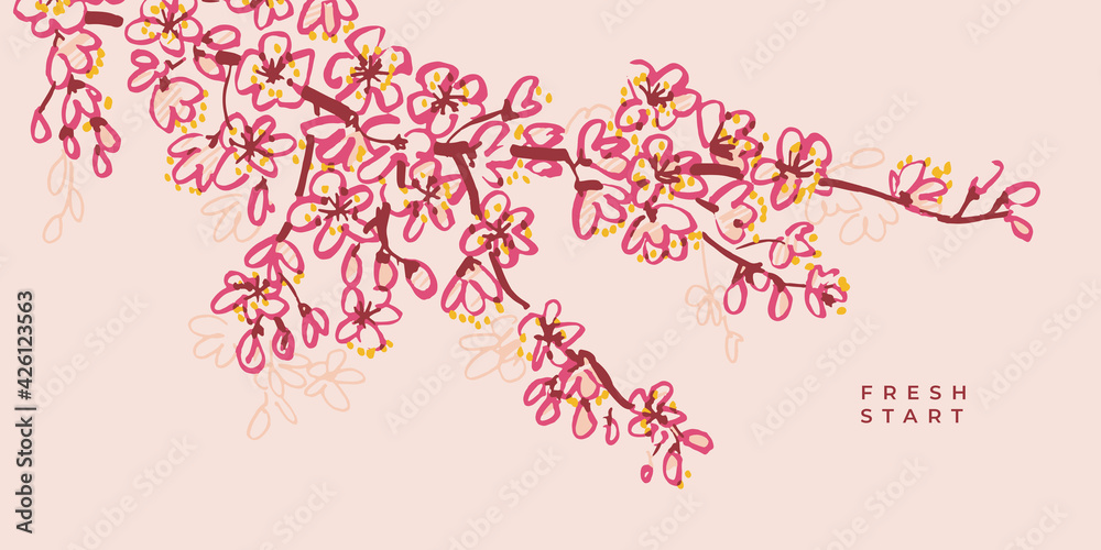 Spring blossom header, banner, card