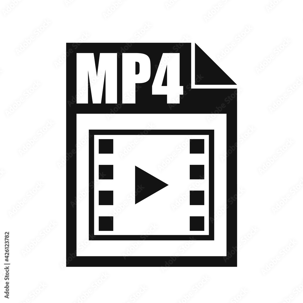 MP4 File Icon, Flat Design Style MP4 File Icon, Flat Design Style