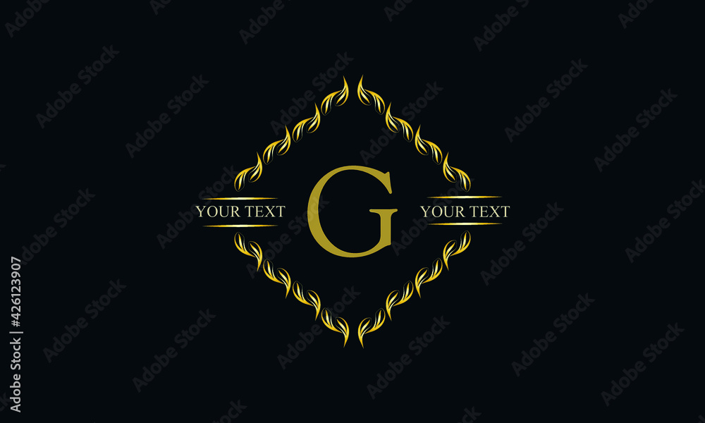 Fototapeta premium Modern emblem, monogram with the letter G. Icon, company brand. Logo design for business, beauty industry, cosmetics, salon, boutique, company, corporation.