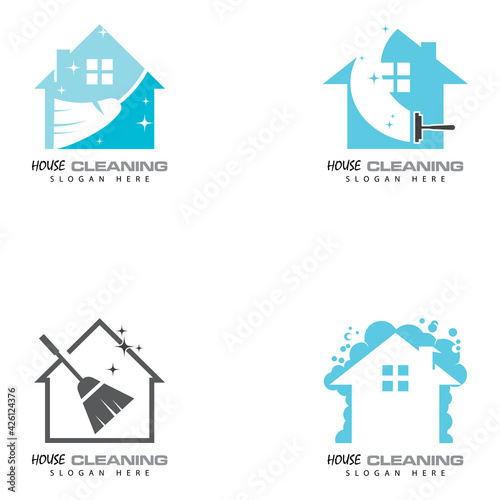 cleaning clean service logo icon vector template