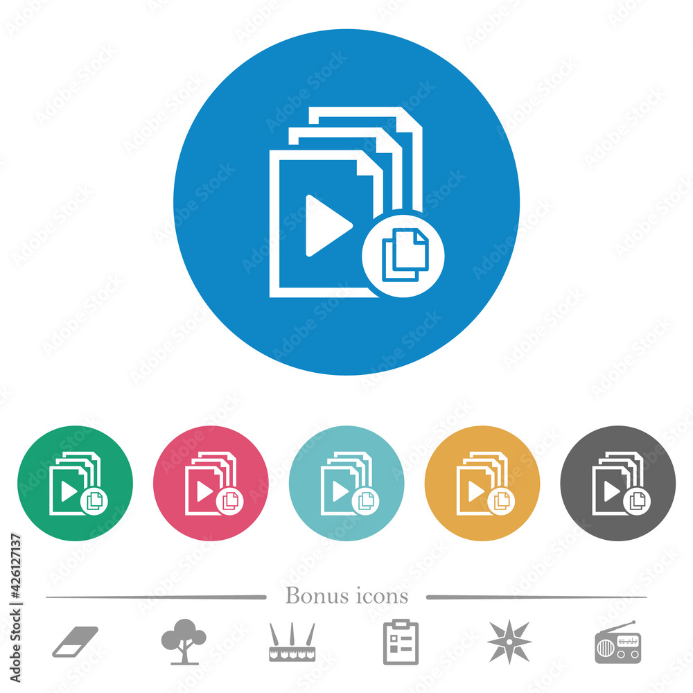 Copy playlist flat round icons Copy playlist flat round icons