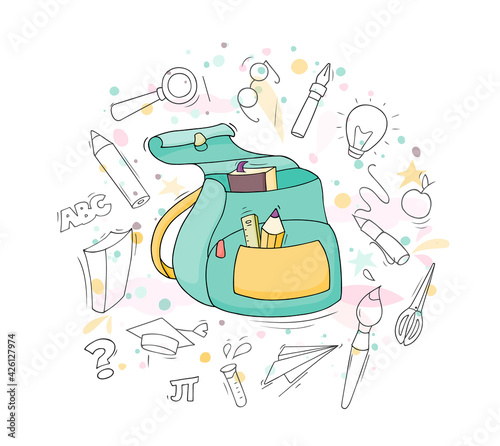 Sketch illustration - schoolbag.