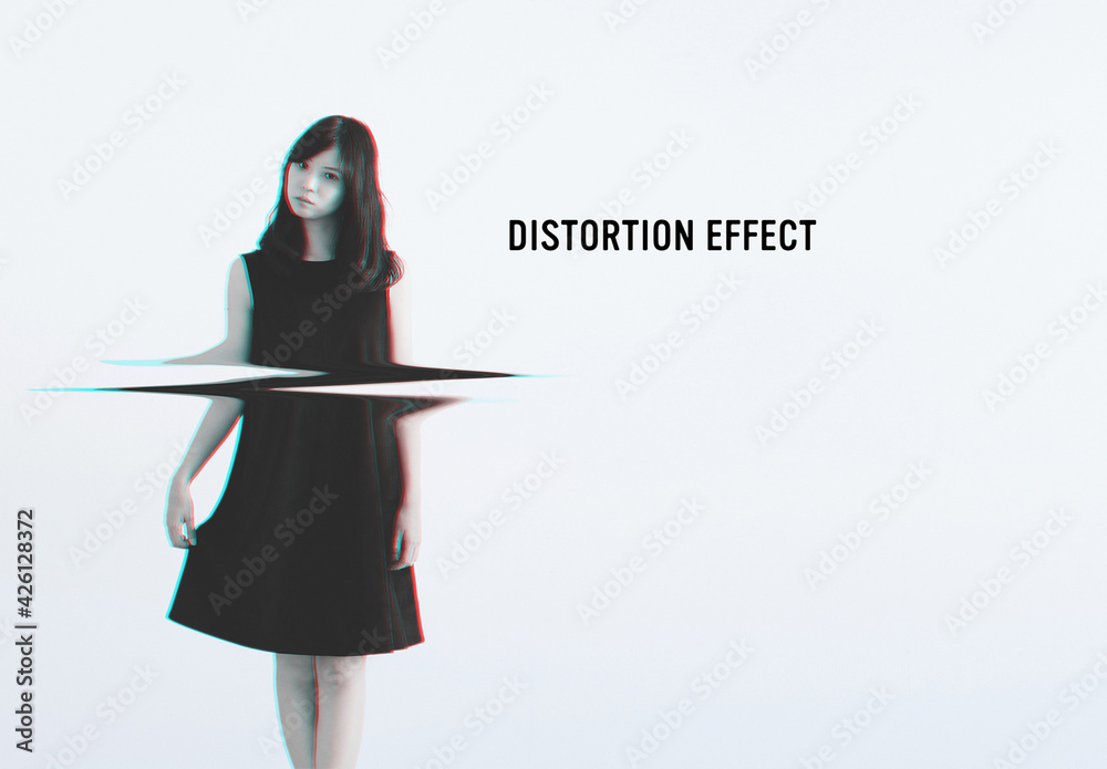 Glitch Wave Distortion Effect Stock Template | Adobe Stock