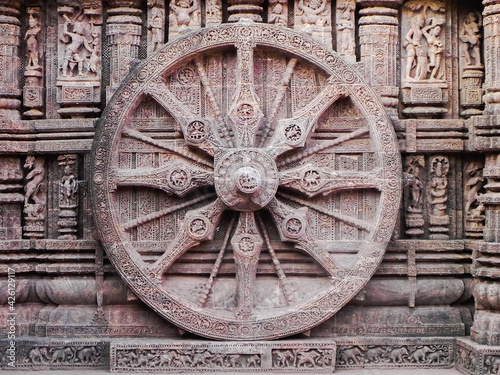wheel of Konark temple in Orrissa photo
