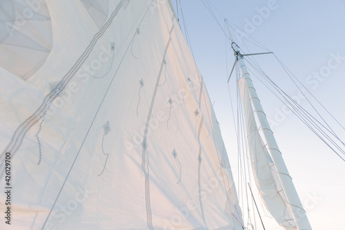 Low angle view of sailing mast