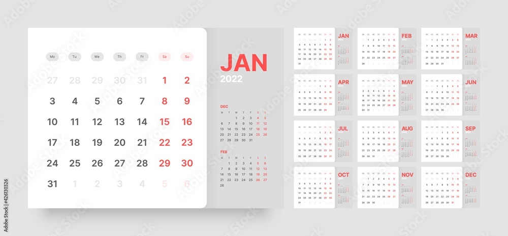 Monthly calendar for 2022 year. Week Starts on Monday. Monthly calendar for 2022 year. Week Starts on Monday.
