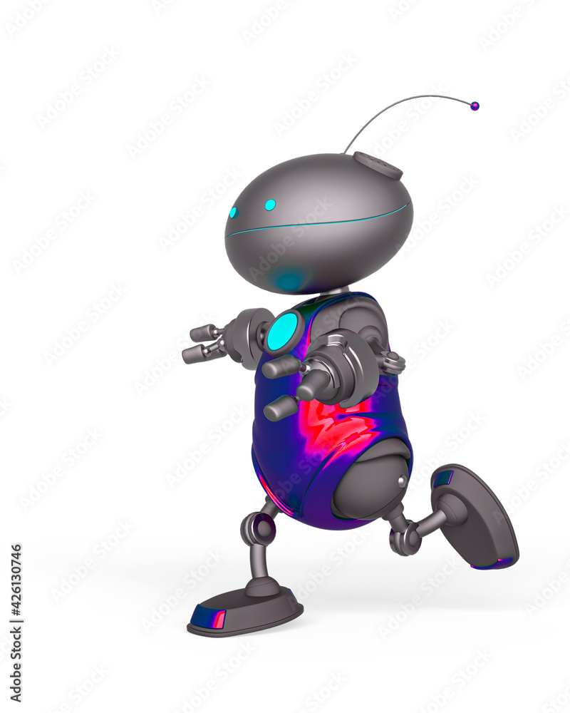 mini bot is running in white background side view mini bot is running in white background side view