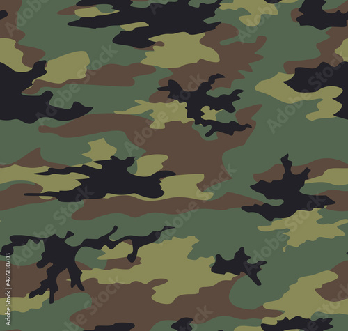 Camouflage pattern seamless, vector illustration. Army background