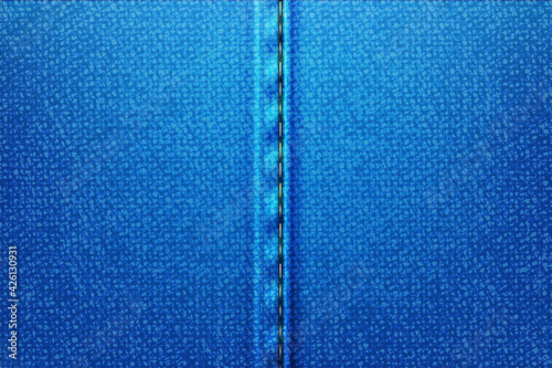 Vector illustration of blue rough vector texture zwith threads.